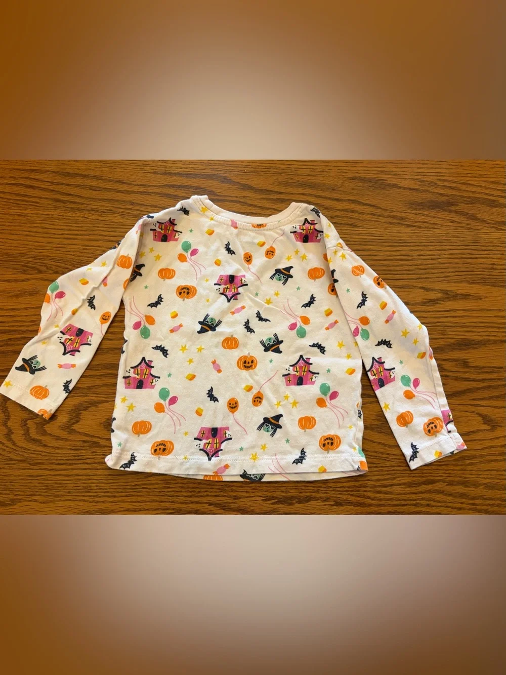 Old Navy White Halloween Set with Orange Pumpkins & Multicolor Prints